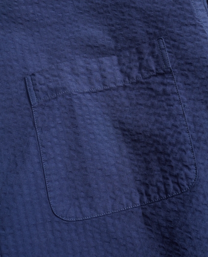 Milano Slim-Fit Sport Shirt, Garment-Dyed Seersucker, image 3