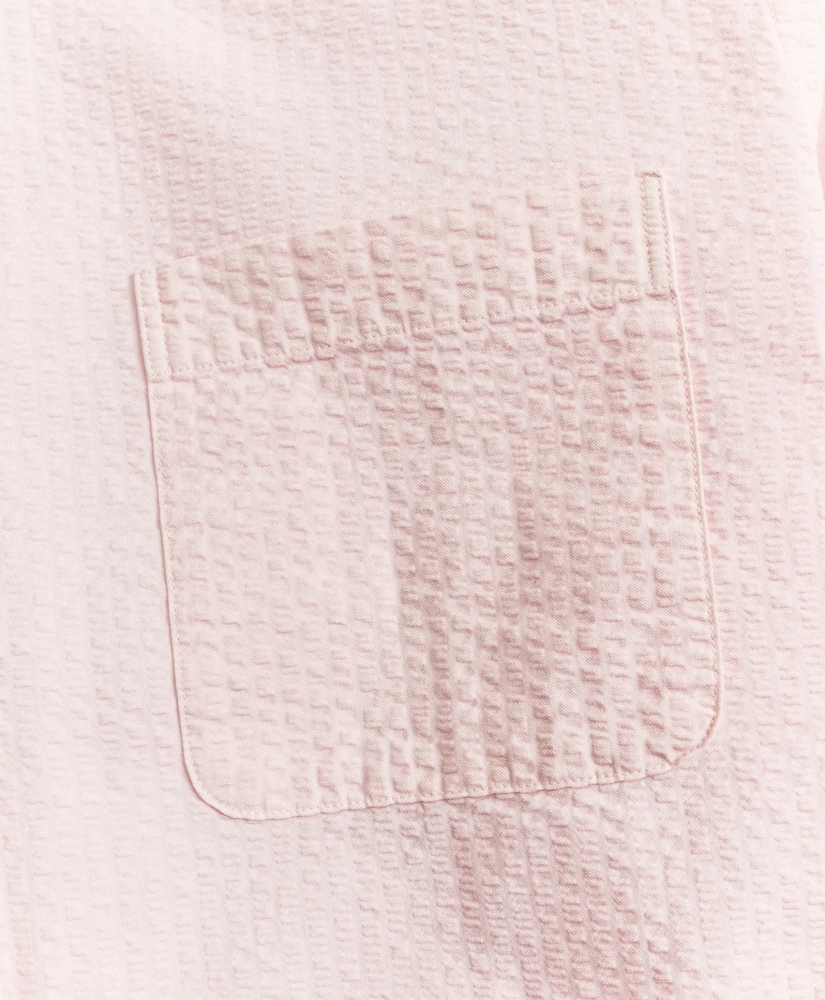 Milano Slim-Fit Sport Shirt, Garment-Dyed Seersucker, image 3
