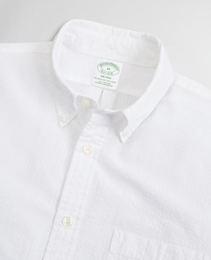 Milano Slim-Fit Sport Shirt, Garment-Dyed Seersucker, image 2