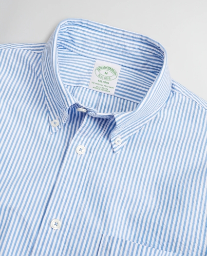 Milano Slim-Fit Sport Shirt, Seersucker Stripe, image 2