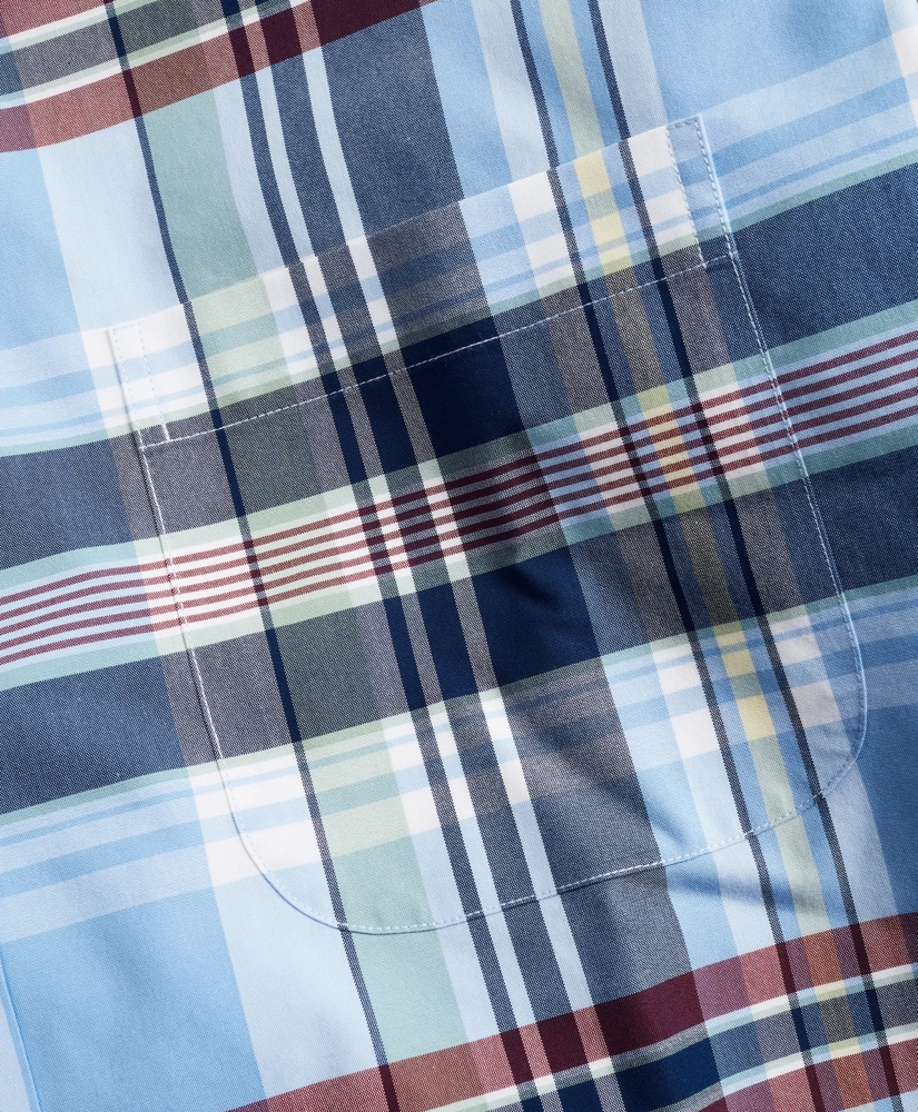 Stretch Milano Slim-Fit Sport Shirt, Non-Iron Multi-Plaid, image 3