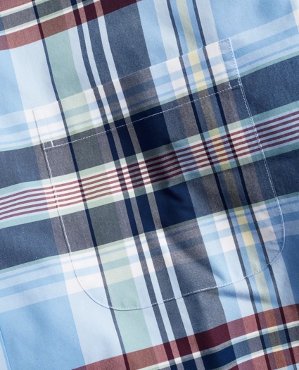 Stretch Milano Slim-Fit Sport Shirt, Non-Iron Multi-Plaid, image 3