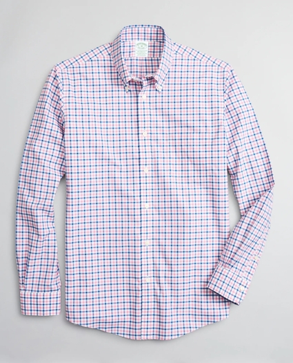 Stretch Milano Slim-Fit Sport Shirt, Non-Iron Windowpane, image 1