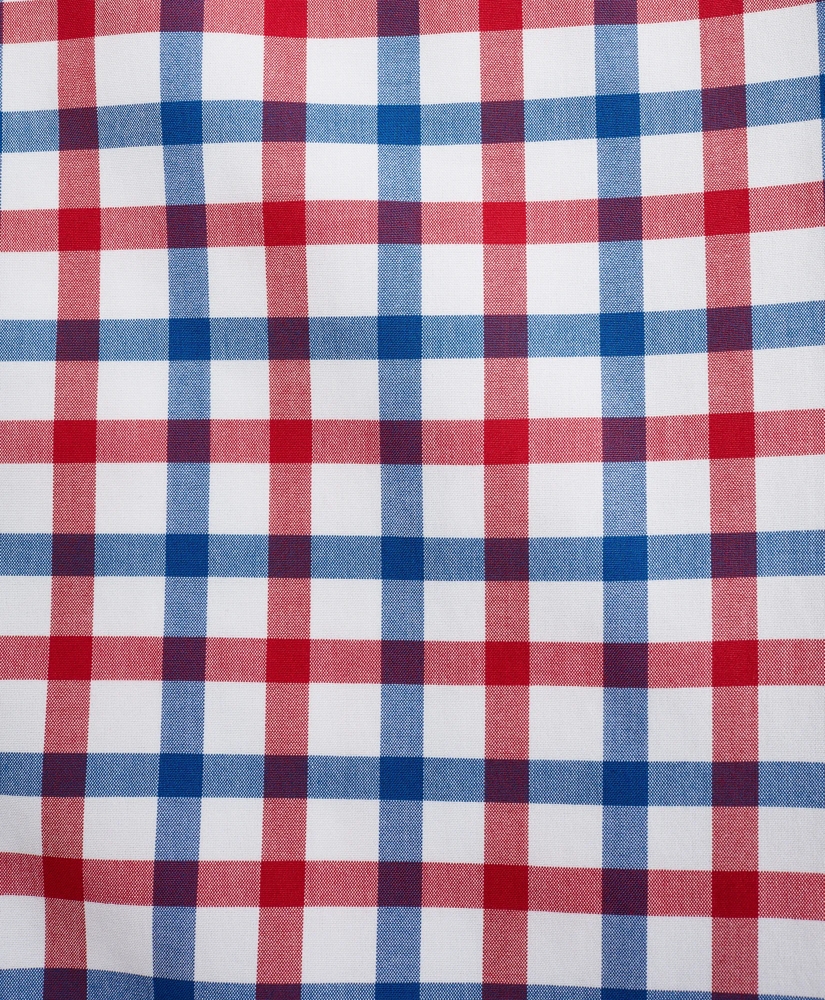 Stretch Milano Slim-Fit Sport Shirt, Non-Iron Large Windowpane, image 3