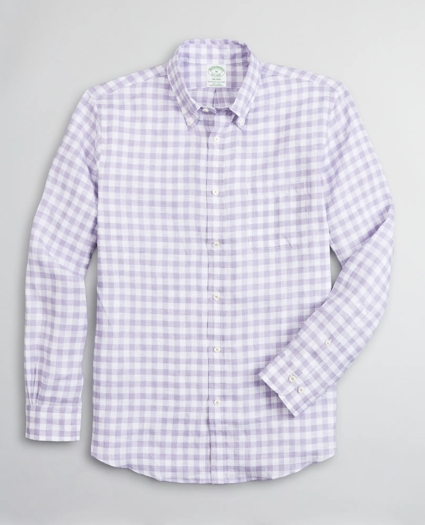 Milano Slim-Fit Sport Shirt, Irish Linen Gingham, image 1