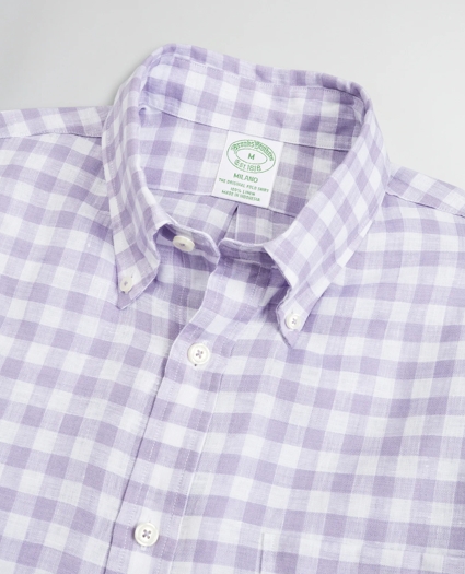 Milano Slim-Fit Sport Shirt, Irish Linen Gingham, image 2