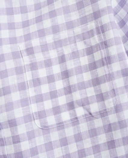 Milano Slim-Fit Sport Shirt, Irish Linen Gingham, image 3