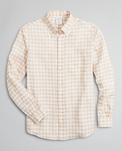 Milano Slim-Fit Sport Shirt, Irish Linen Gingham, image 1