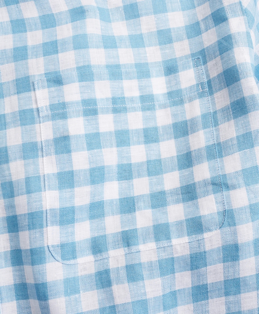 Milano Slim-Fit Sport Shirt, Irish Linen Gingham, image 3