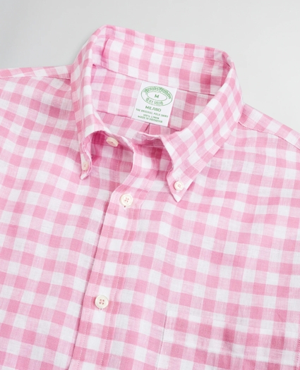 Milano Slim-Fit Sport Shirt, Irish Linen Gingham, image 2