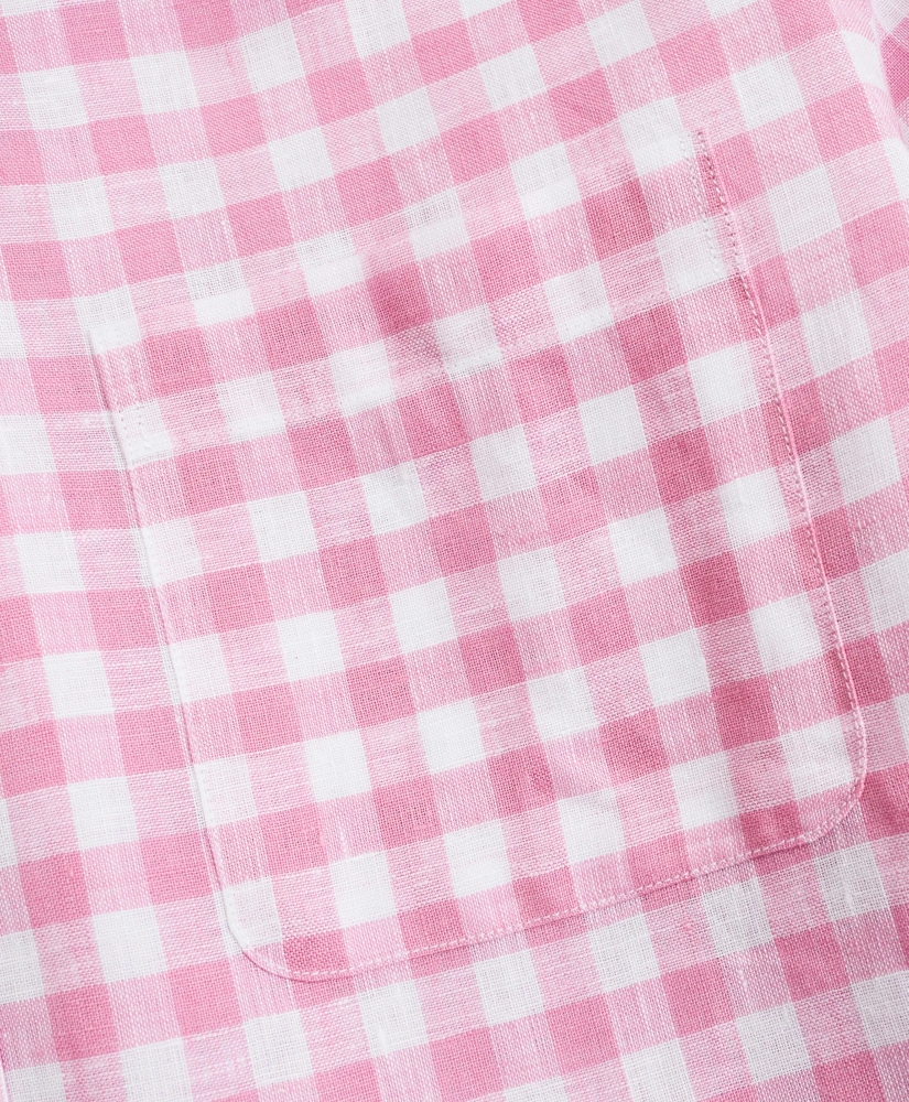 Milano Slim-Fit Sport Shirt, Irish Linen Gingham, image 3