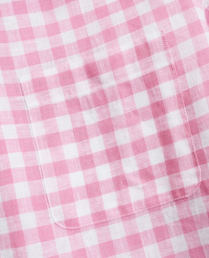 Milano Slim-Fit Sport Shirt, Irish Linen Gingham, image 3