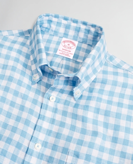 Madison Relaxed-Fit Sport Shirt, Irish Linen Gingham, image 2
