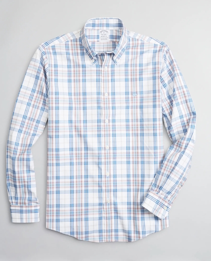 Stretch Regent Regular-Fit Sport Shirt, Non-Iron Multi-Plaid, image 1