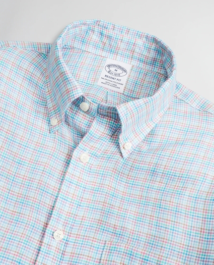 Regent Regular-Fit Sport Shirt, Irish Linen Mini-Check, image 2