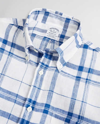 Regent Regular-Fit Sport Shirt, Irish Linen Plaid, image 2