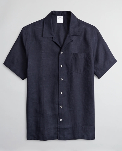 Regent Regular-Fit Sport  Shirt, Irish Linen Camp Collar Short-Sleeve, image 1
