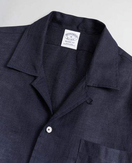 Regent Regular-Fit Sport  Shirt, Irish Linen Camp Collar Short-Sleeve, image 2