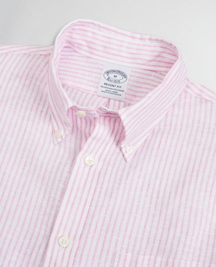 Regent Regular-Fit Sport Shirt, Irish Linen Dobby Stripe, image 2