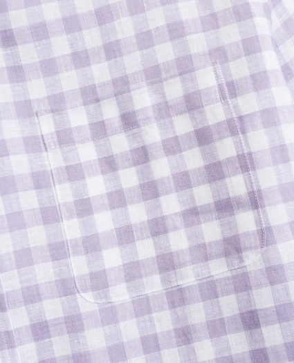 Regent Regular-Fit Sport Shirt, Irish Linen Short-Sleeve Gingham, image 3