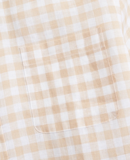 Regent Regular-Fit Sport Shirt, Irish Linen Short-Sleeve Gingham, image 3