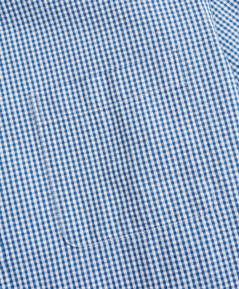 【BAON】[unisex] Aldeck Summer Seersucker Check Over Shirt Men's Organic Cotton Seersucker Shirt, Short-Sleeve