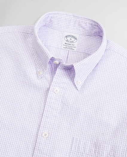 Regent Regular-Fit Sport Shirt, Seersucker Short-Sleeve Gingham, image 2