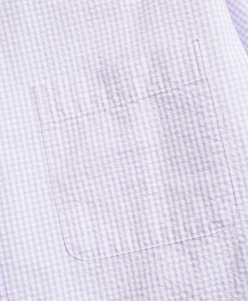 Regent Regular-Fit Sport Shirt, Seersucker Short-Sleeve Gingham, image 3