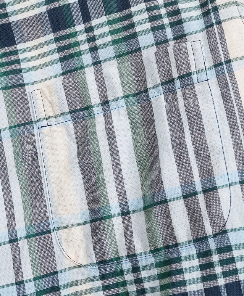 Regent Regular-Fit Sport Shirt, Madras Short-Sleeve, image 3