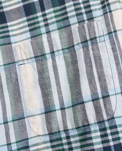 Regent Regular-Fit Sport Shirt, Madras Short-Sleeve, image 3
