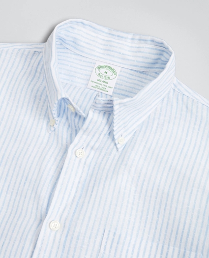 Milano Slim-Fit Sport Shirt, Irish Linen Dobby Stripe, image 2