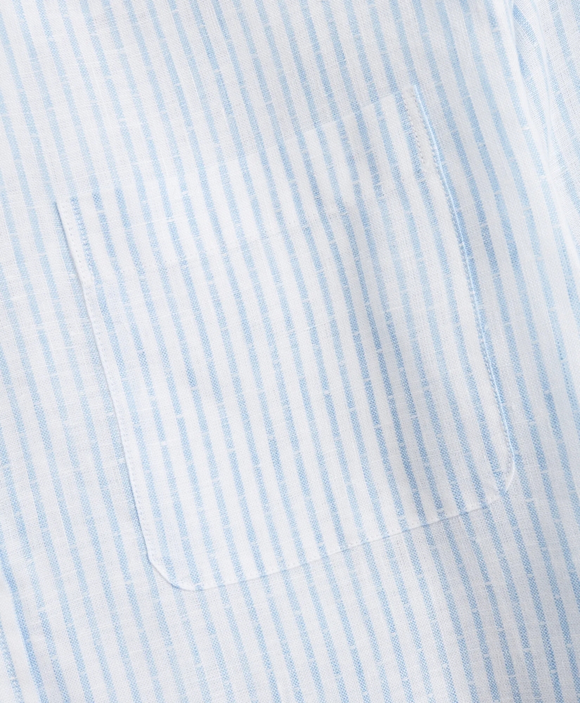 Milano Slim-Fit Sport Shirt, Irish Linen Dobby Stripe, image 3