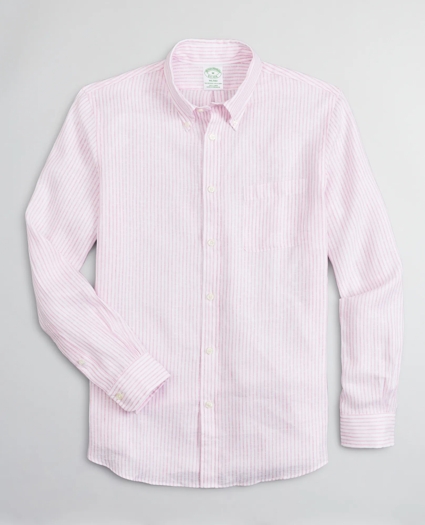 Milano Slim-Fit Sport Shirt, Irish Linen Dobby Stripe, image 1