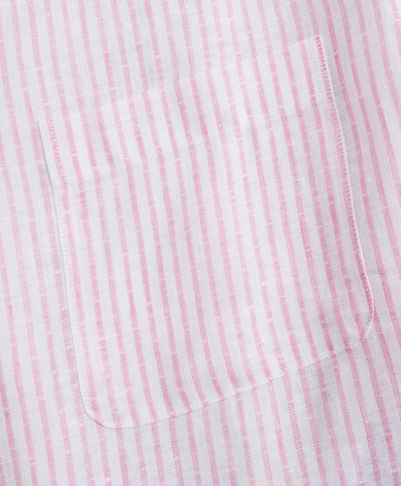 Milano Slim-Fit Sport Shirt, Irish Linen Dobby Stripe, image 3