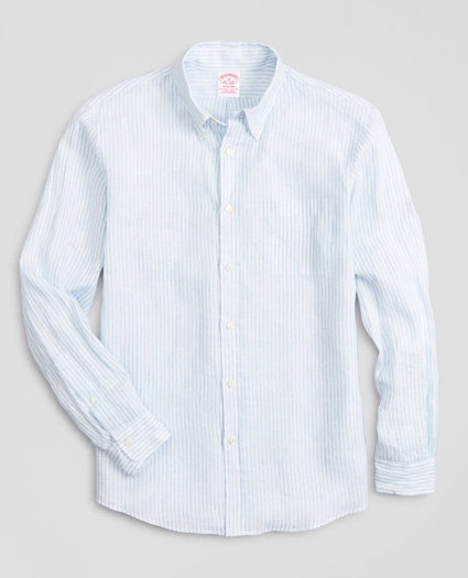 Madison Relaxed-Fit Sport Shirt, Irish Linen Dobby Stripe, image 1