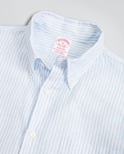 Madison Relaxed-Fit Sport Shirt, Irish Linen Dobby Stripe, image 2