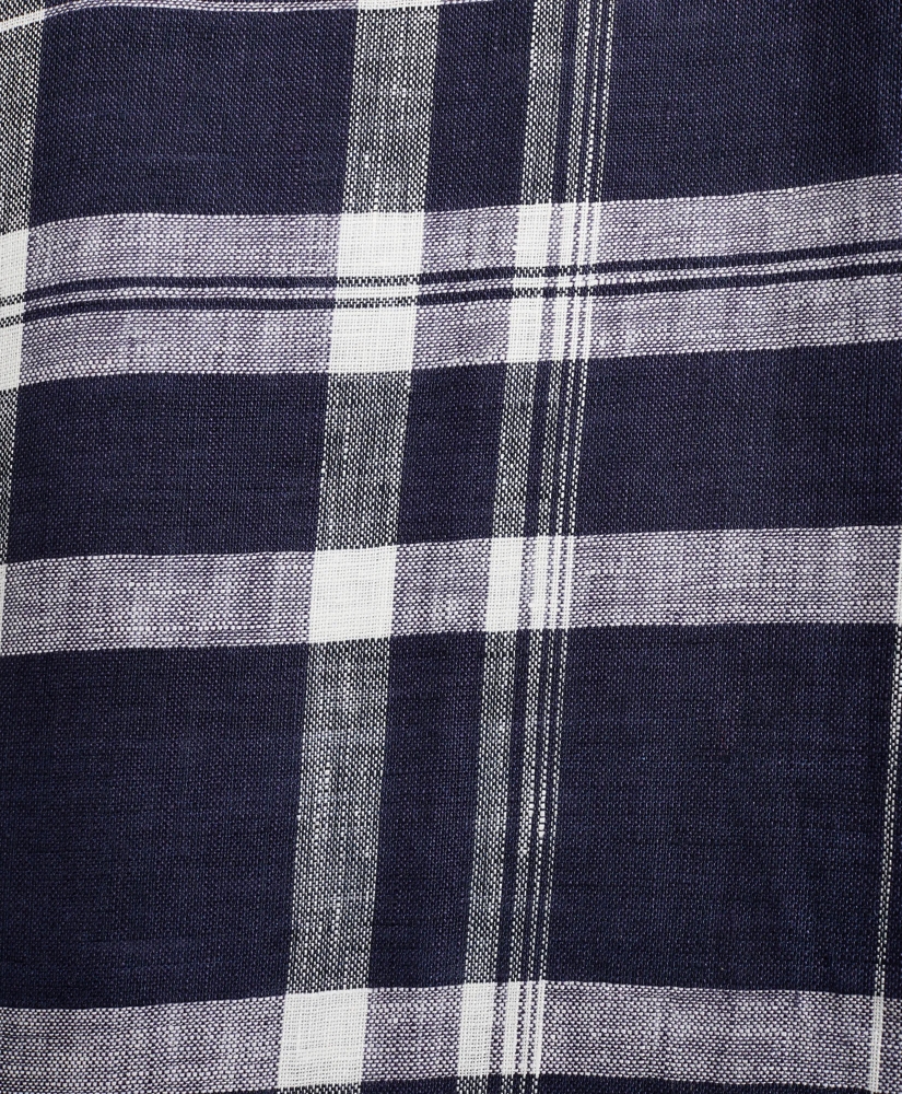 Milano Slim-Fit Sport Shirt, Irish Linen Large Plaid, image 3