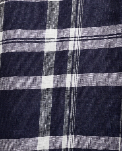 Milano Slim-Fit Sport Shirt, Irish Linen Large Plaid, image 3