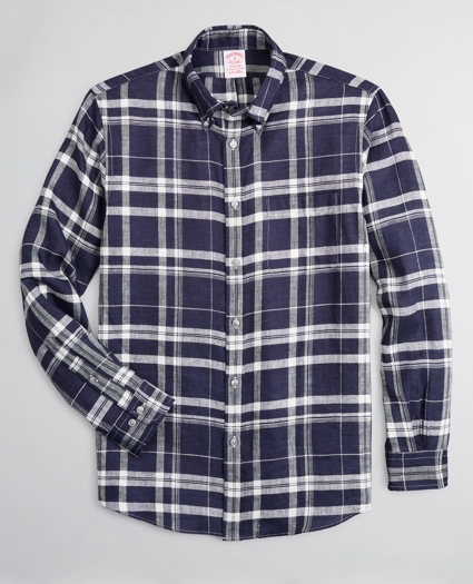 Madison Relaxed-Fit Sport Shirt, Irish Linen Large Plaid, image 1