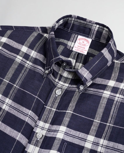 Madison Relaxed-Fit Sport Shirt, Irish Linen Large Plaid, image 2