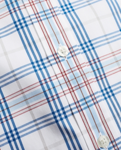 Stretch Milano Slim-Fit Sport Shirt, Non-Iron Multi-Plaid, image 3