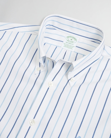 Stretch Milano Slim-Fit Sport Shirt, Non-Iron Stripe, image 2