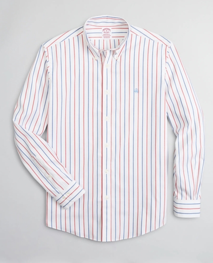 Stretch Madison Relaxed-Fit Sport Shirt, Non-Iron Stripe, image 1