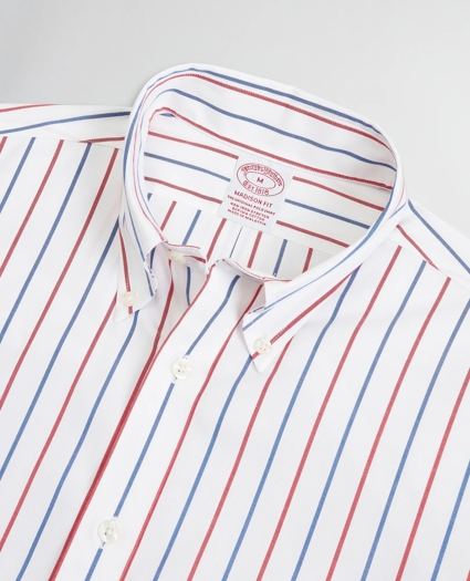 Stretch Madison Relaxed-Fit Sport Shirt, Non-Iron Stripe, image 2