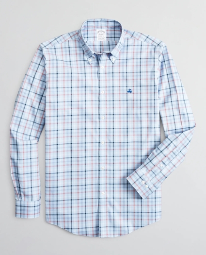 Stretch Regent Regular-Fit Sport Shirt, Non-Iron Plaid, image 1