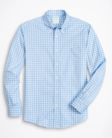 Stretch Milano Slim-Fit Sport Shirt, Non-Iron Micro-Check, image 1