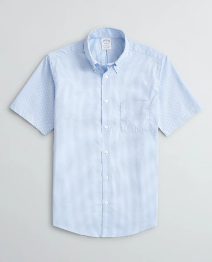 Regent Regular-Fit Sport Shirt, Performance Non-Iron with COOLMAX®, Short-Sleeve Gingham, image 1