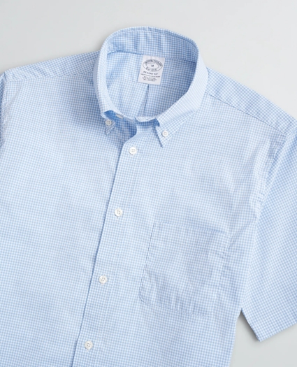 Regent Regular-Fit Sport Shirt, Performance Non-Iron with COOLMAX®, Short-Sleeve Gingham, image 2