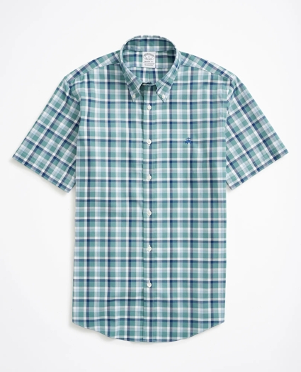 Stretch Regent Regular-Fit Sport Shirt, Non-Iron Short-Sleeve Ground Check, image 1