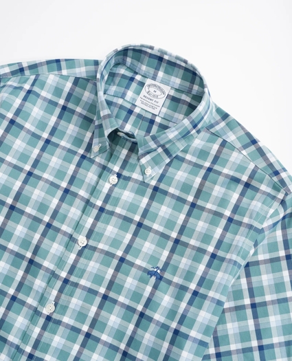 Stretch Regent Regular-Fit Sport Shirt, Non-Iron Short-Sleeve Ground Check, image 2